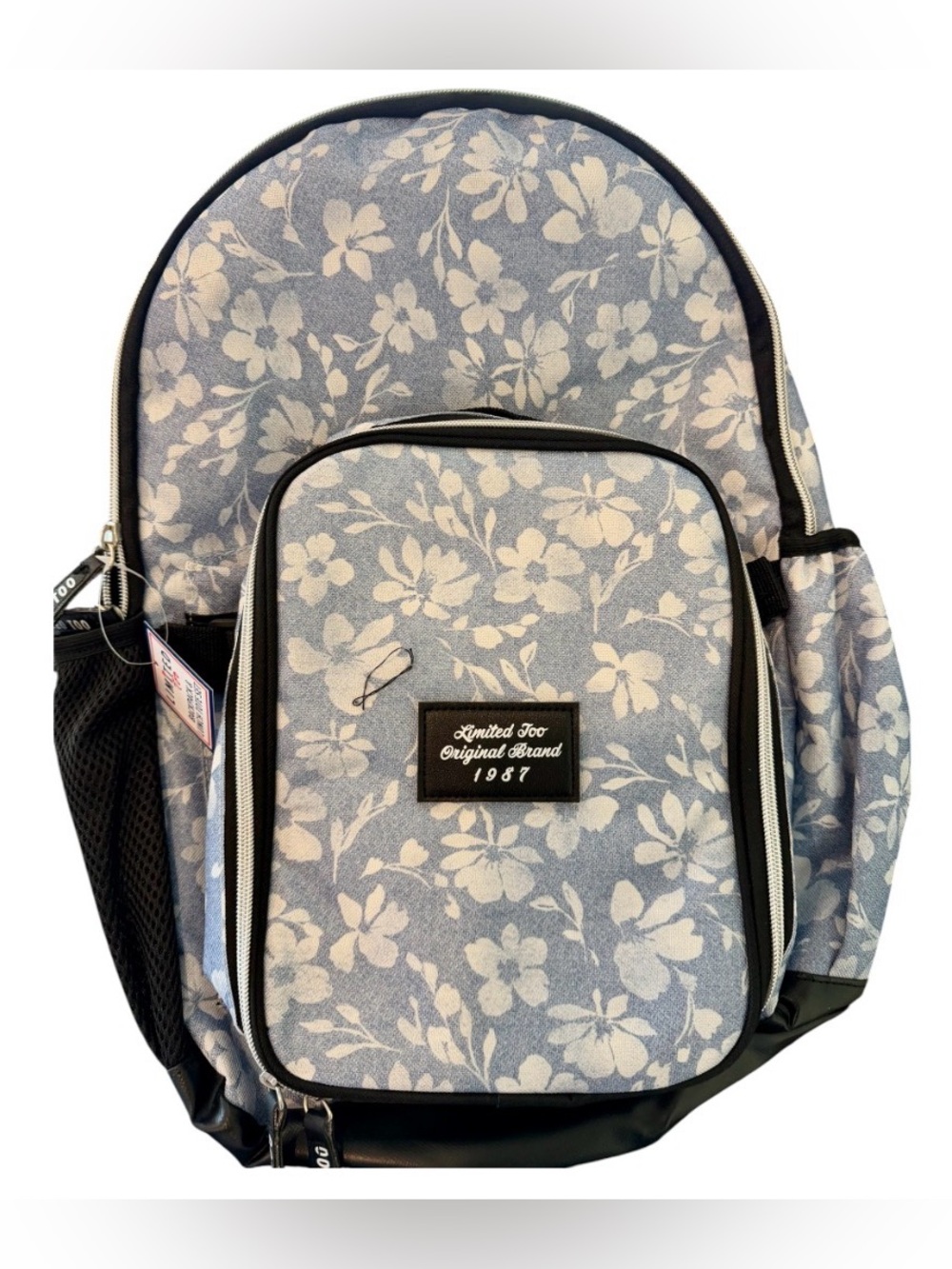 Limited Too Denim Floral Backpack with Matching Lunchbox NWT